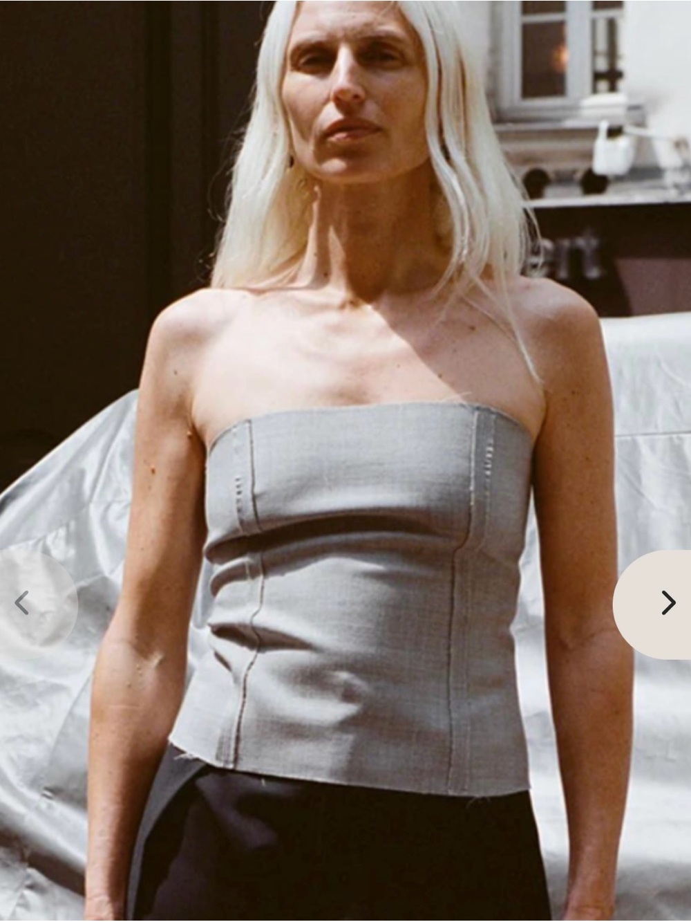 St Agni grey bustier tube w raw hems - M - Picture 2 of 6